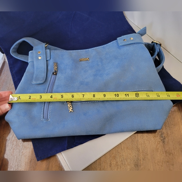 MSK Blue Adjustable Strap Purse Bag Unisex All Occasion  - Picture 8 of 16